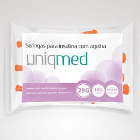 Seringa de Insulina 1ml com Agulha 12,7x0,33 mm 10un - Uniqmed