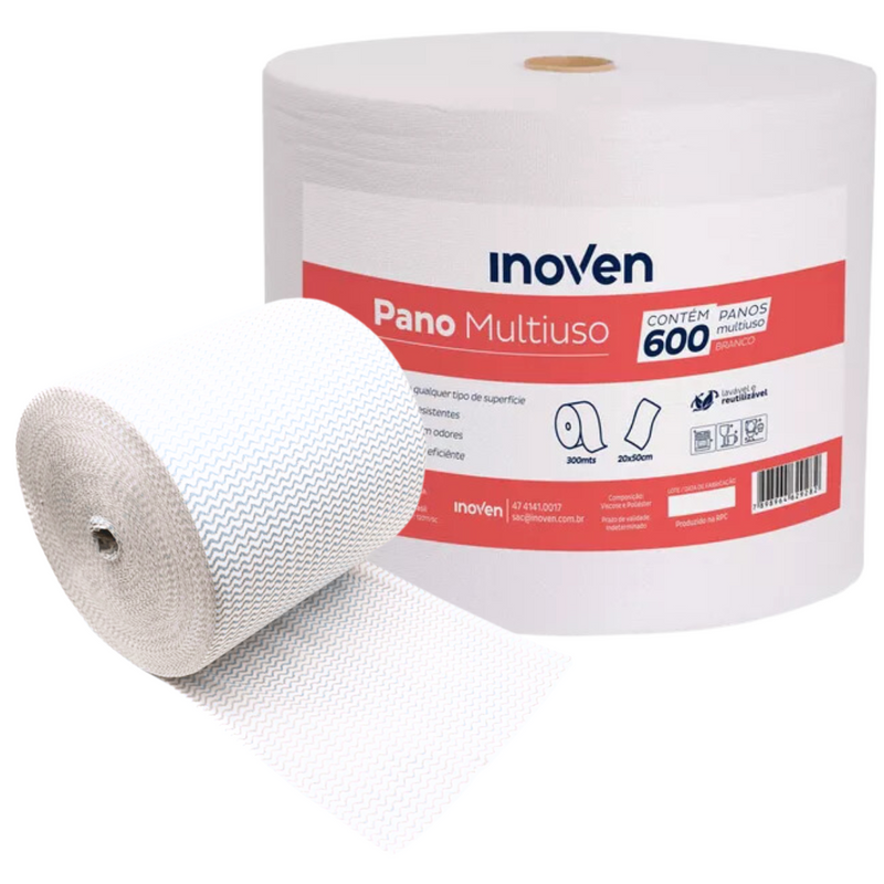 Pano Multiuso 20cm x 300m Branco - Inoven