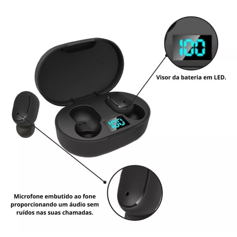 Fone De Ouvido Bluetooth Sem Fio Com Microfone - 9H