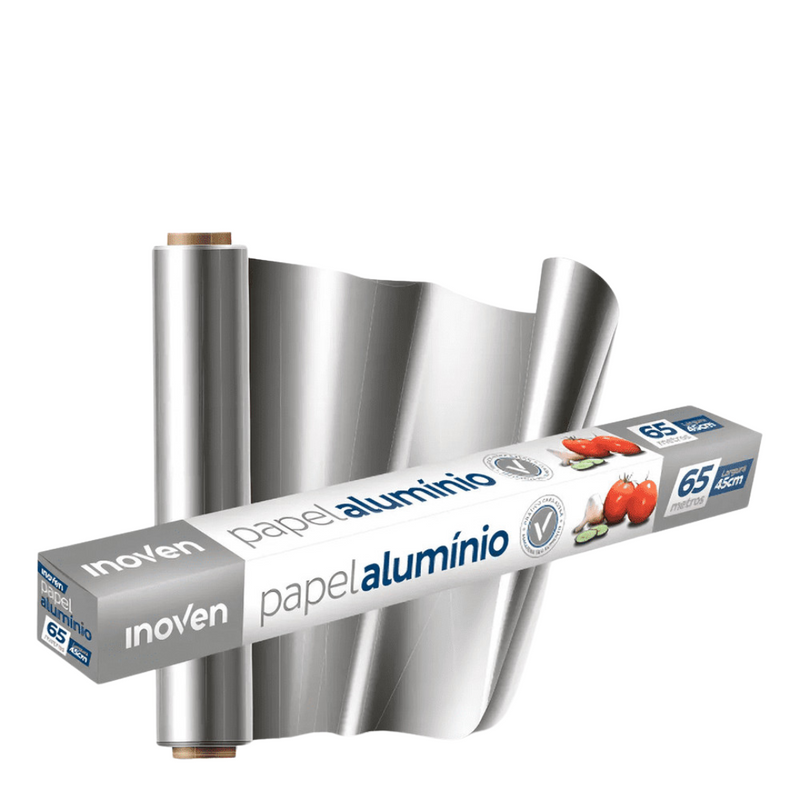 Papel Alumínio Rolo 45cm x 65m - Inoven