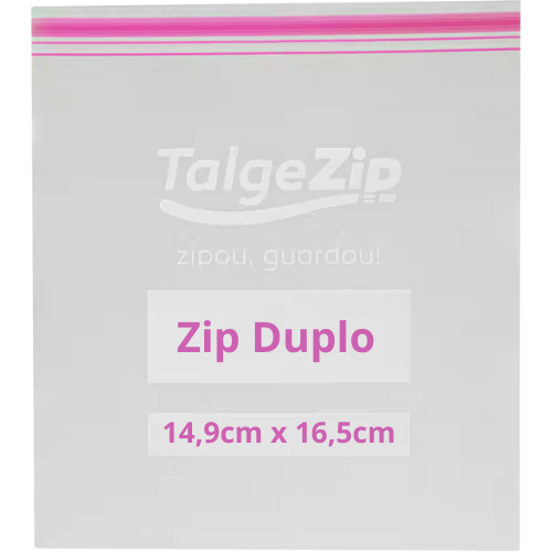 Saco Zip Fecho Duplo 14,9 x 16,5cm 20un - Talge