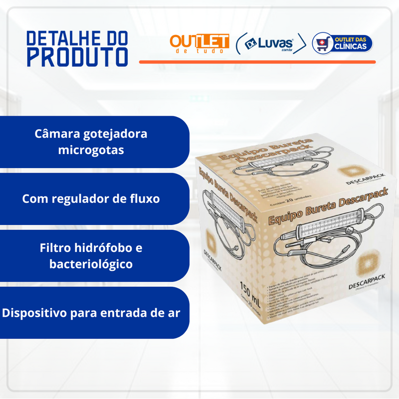 Equipo Bureta Câmara Uretral Graduada 150ml - Descarpack