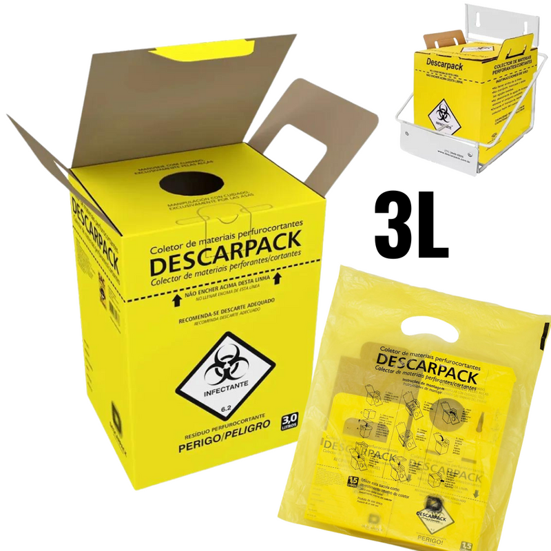 Coletor 3L Para Material Perfurocortante - Descarpack