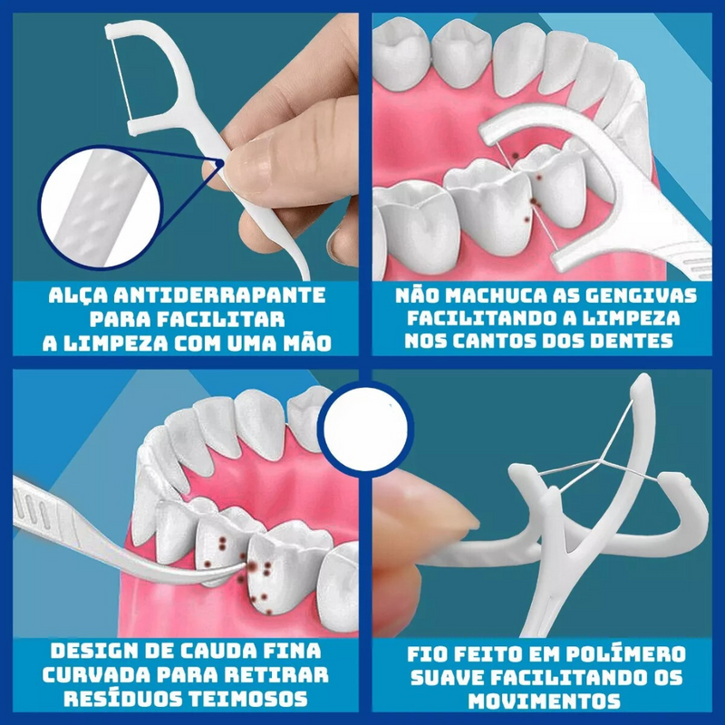 Fio Dental Com Haste Flexível 100un - 9H