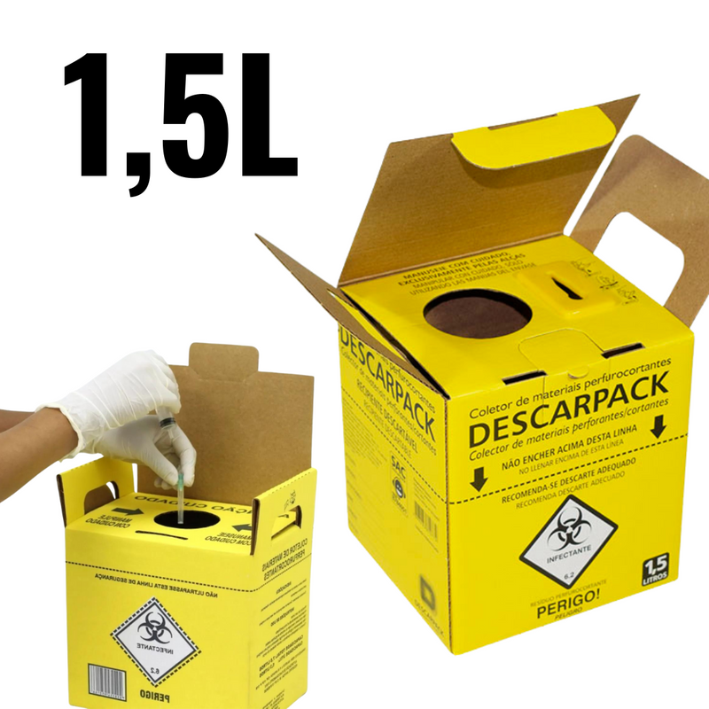 Coletor 1,5L Para Material Perfurocortante - Descarpack