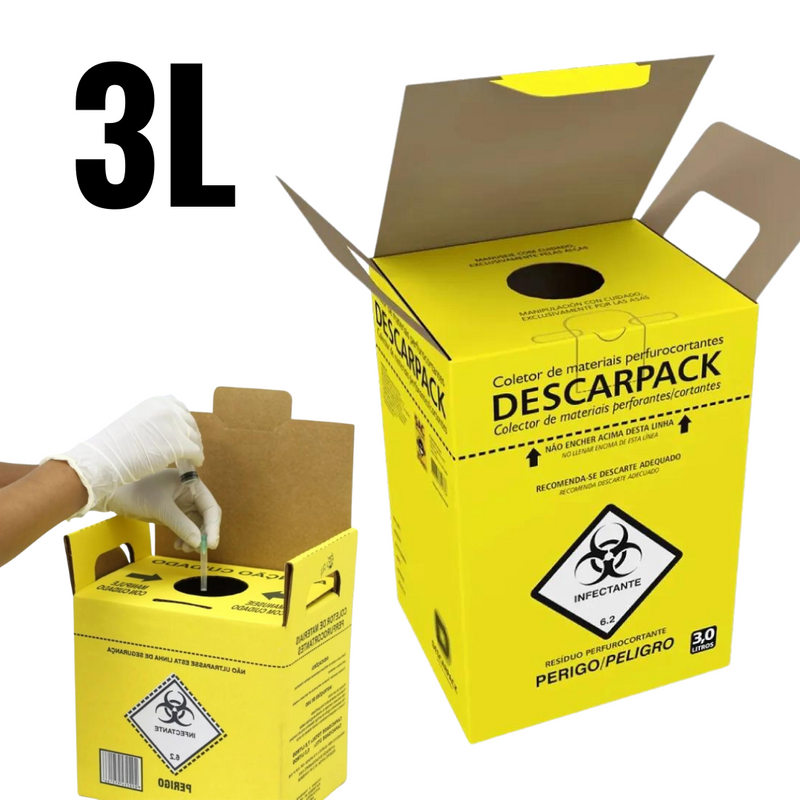 Coletor 3L Para Material Perfurocortante - Descarpack