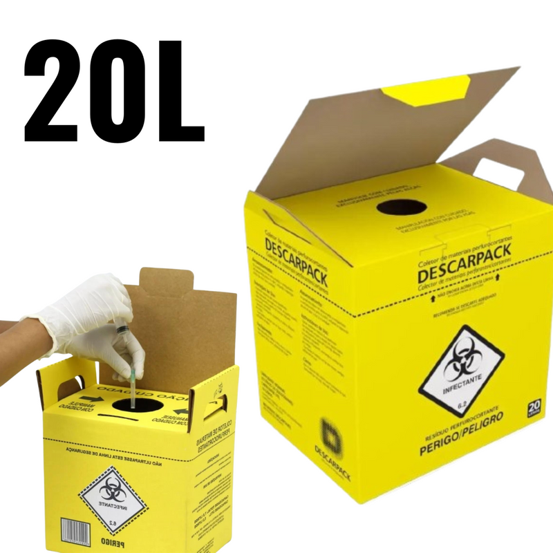 Coletor 20L Para Material Perfurocortante - Descarpack