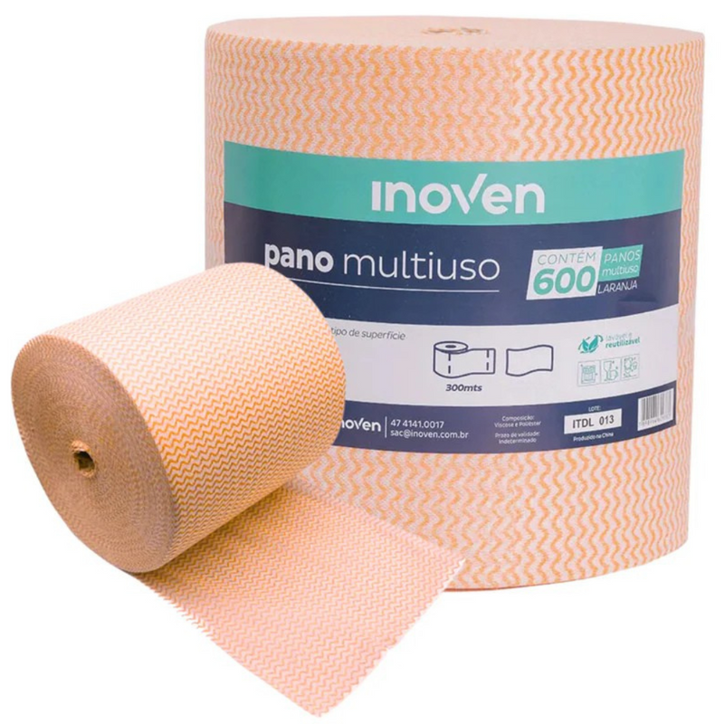 Pano Multiuso 20cm x 300m Laranja - Inoven