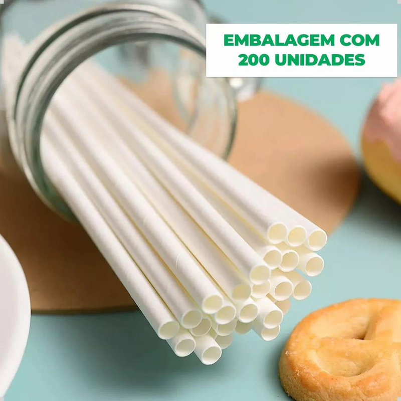 Canudo de Papel Branco 200un - Talge