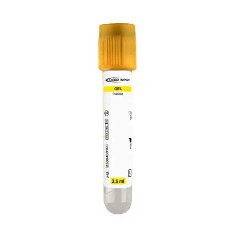 Tubo de Coleta de Sangue Gel 5ml Amarelo 100un - Labor Import