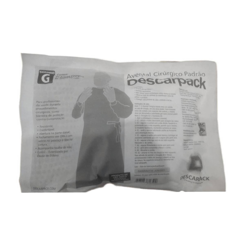 Avental Cirúrgico Padrão 40g - Descarpack