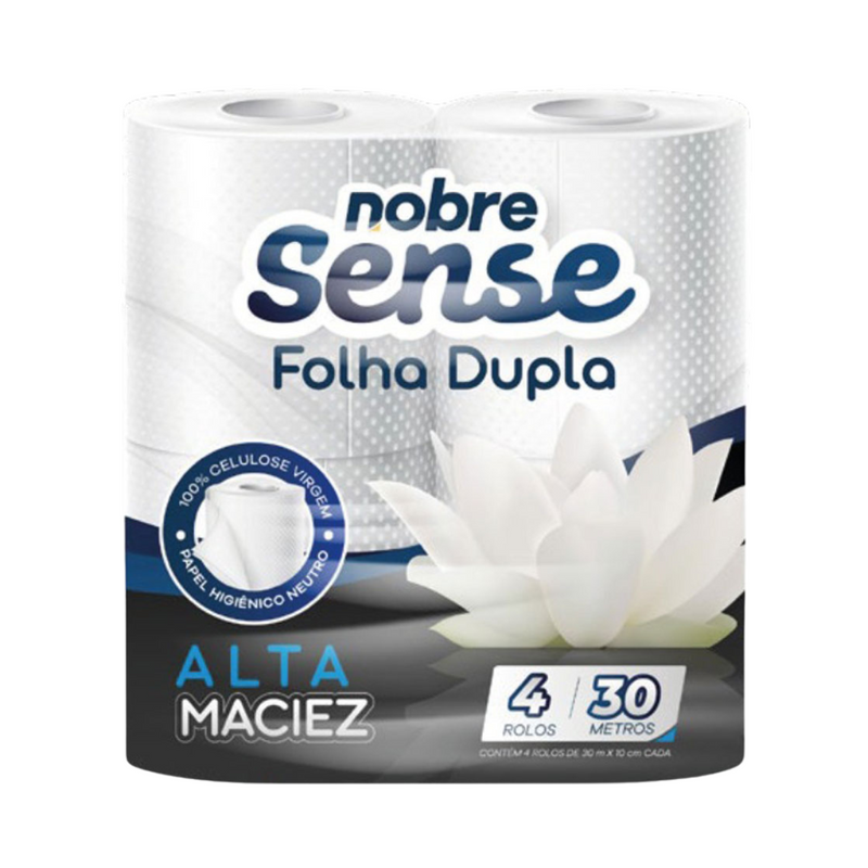 Papel Higiênico Folha Dupla 10cmx30m 4un Sense - Nobre