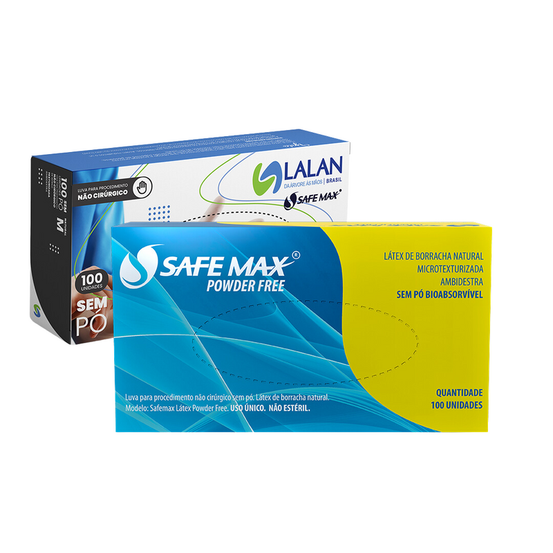 Luva De Procedimento Látex Branca Sem Pó 100un - Safemax by Supermax