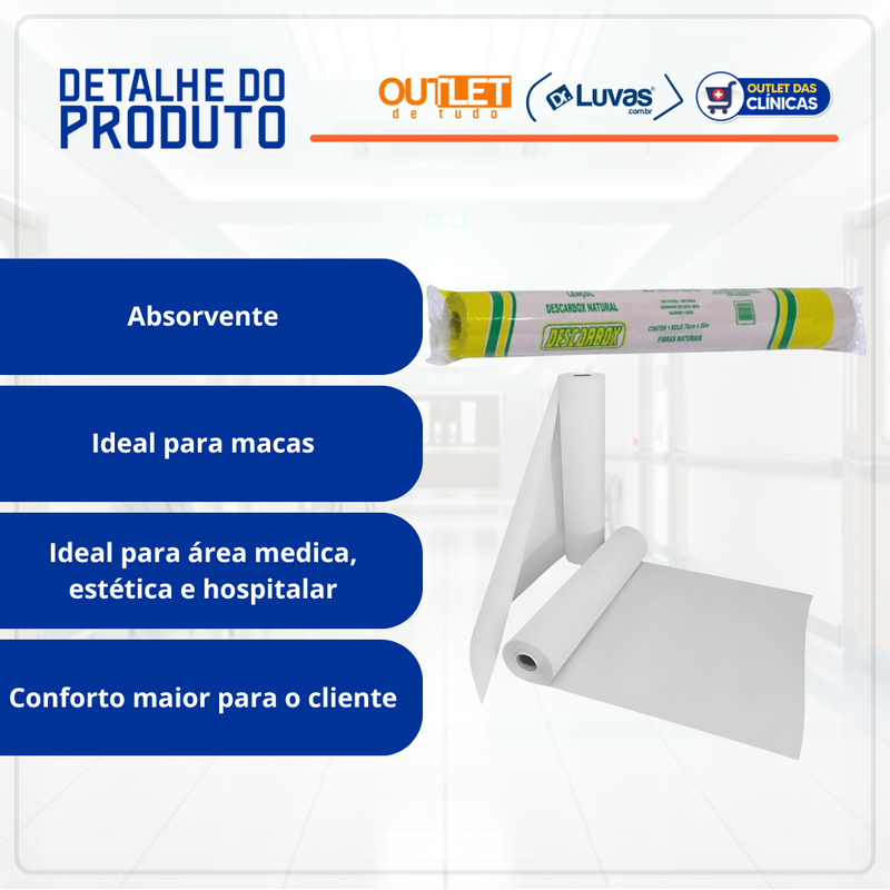 Lençol De Papel 70cm x 50m - Descarbox