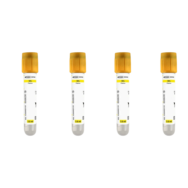 Tubo de Coleta de Sangue Gel 5ml Amarelo 100un - Labor Import