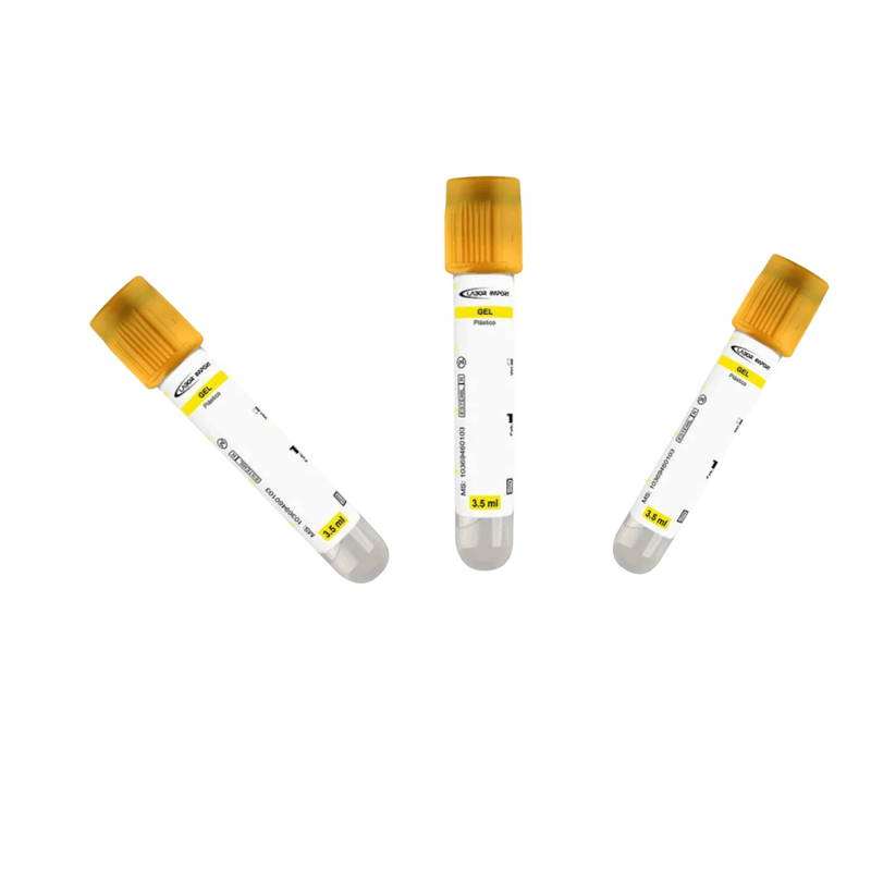 Tubo de Coleta de Sangue Gel 5ml Amarelo 100un - Labor Import