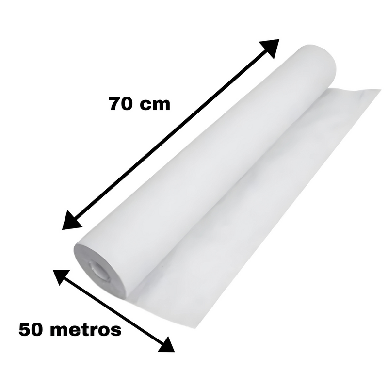 Lençol de Papel 100% Celulose 70cm x 50m 10 Rolos - Mandypel