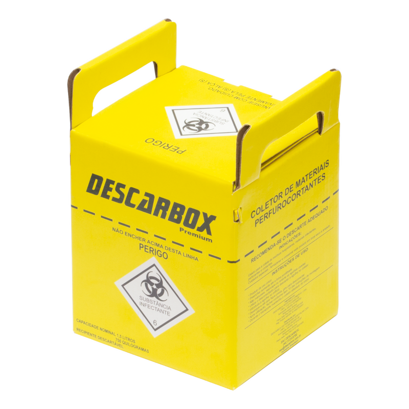 Coletor 1,5L Para Material Perfurocortante Premium - Descarbox