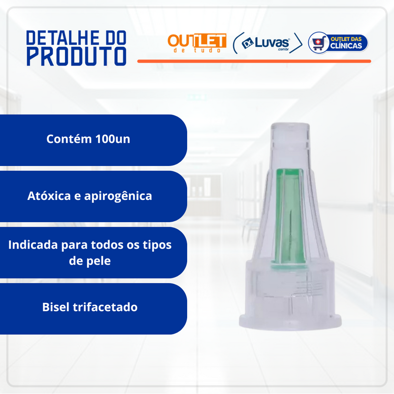 Agulha Descartável P/ Caneta de Insulina 4 X 0,23MM - Descarpack