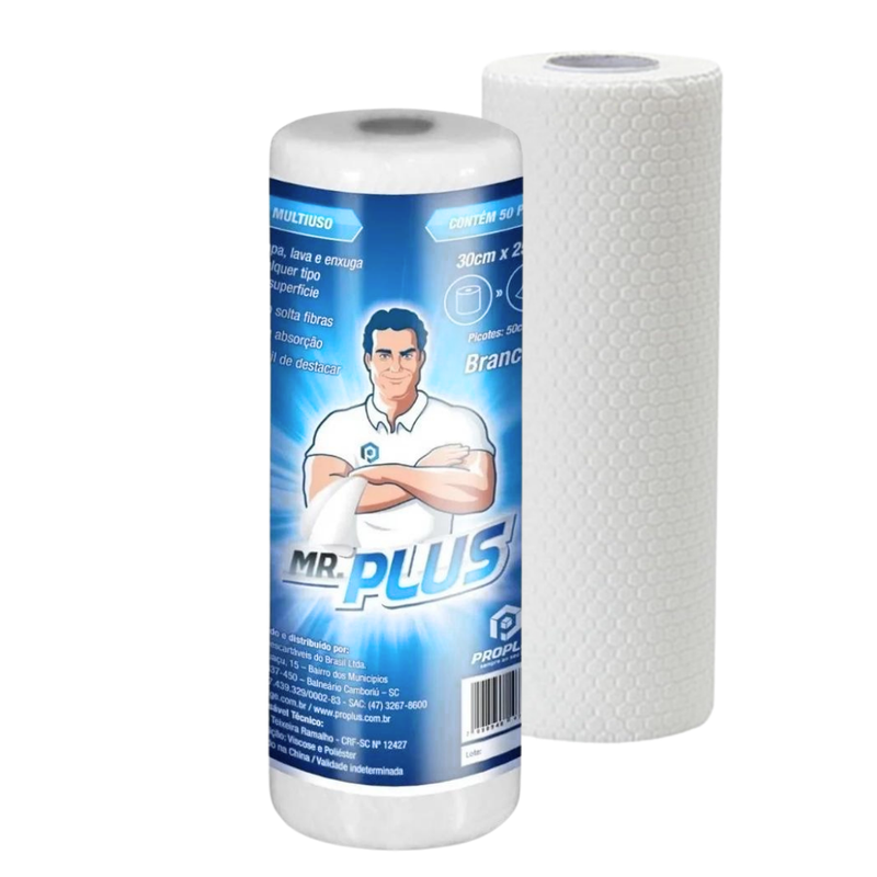 Pano Multiuso 30cm x 25m Branco - Talge Mr. Plus