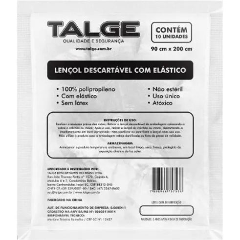 Lençol Descartável TNT com Elástico 10un - Talge