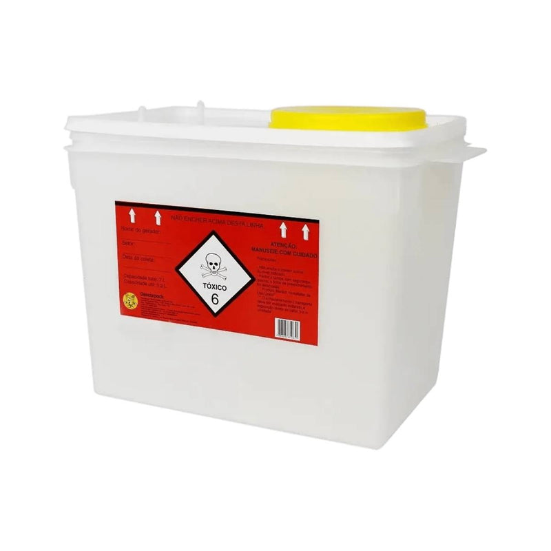 Coletor Plástico Quimioterápico Branco 7L - Descarpack