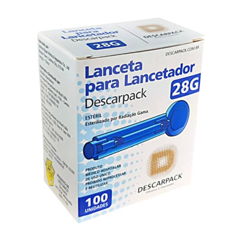 Lanceta Para Lancetador 28G 100un - Descarpack