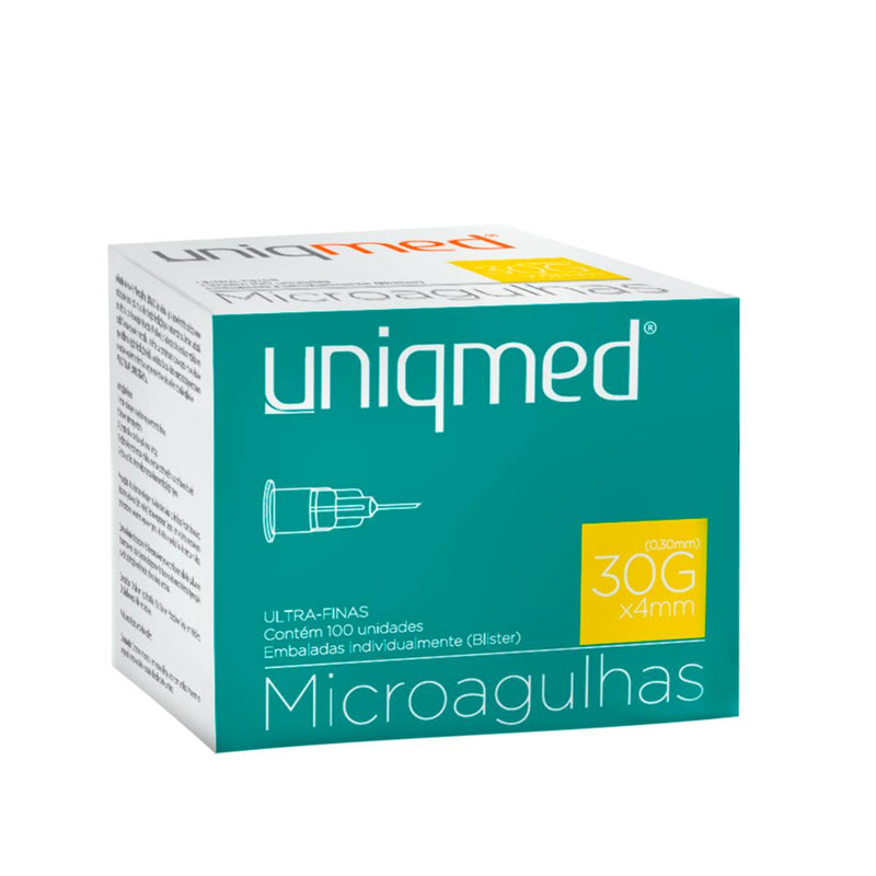 Microagulha 30Gx4 mm 100un - Uniqmed